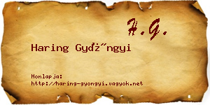 Haring Gyöngyi névjegykártya